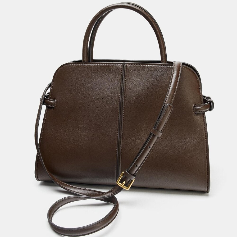 ZARA Max City Brown Tote Shoulder Crossbody Bag